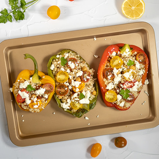 Gevulde paprika met parelcouscous