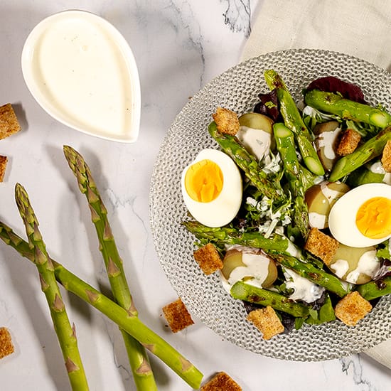 Salade met groene asperges