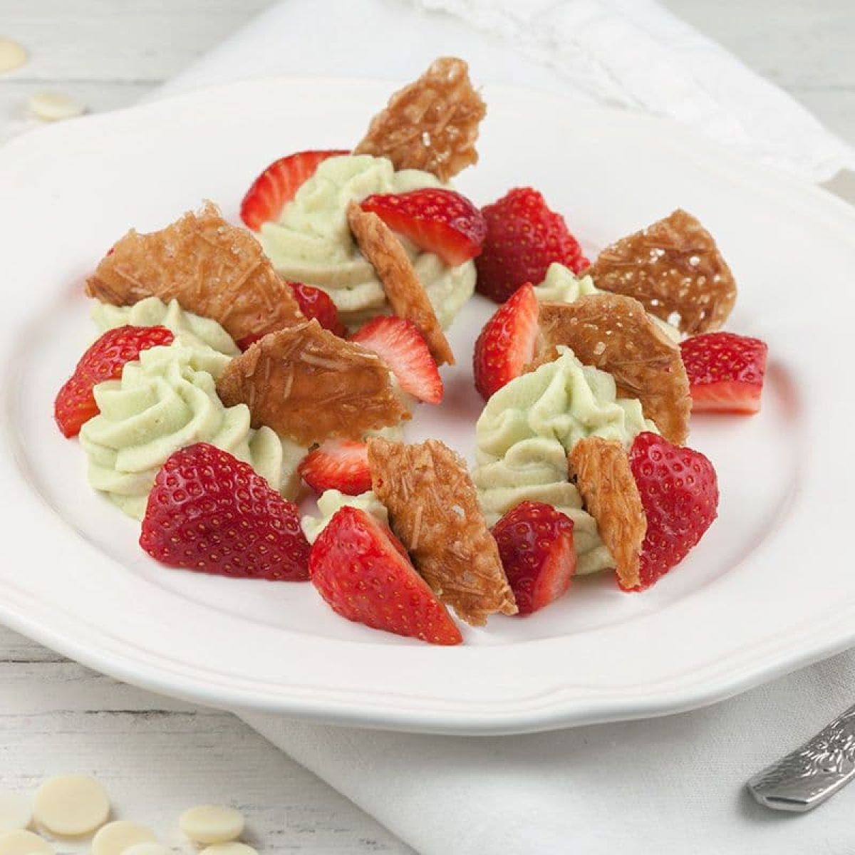 Witte chocolade avocado mousse