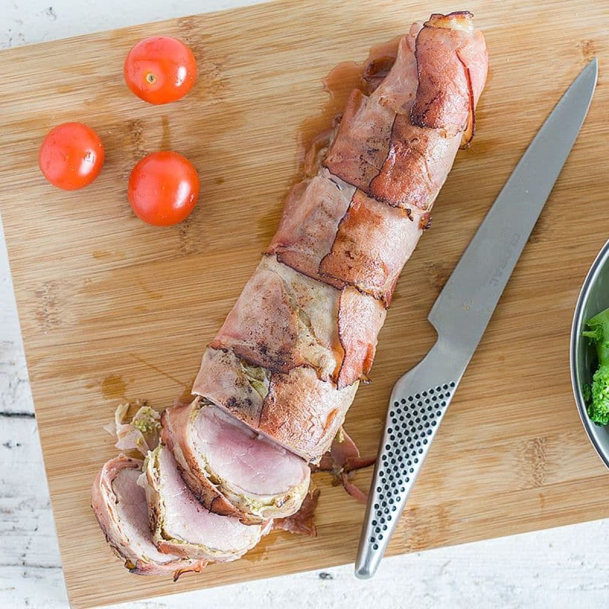 Varkenshaas met pesto en schwarzwalder schinken