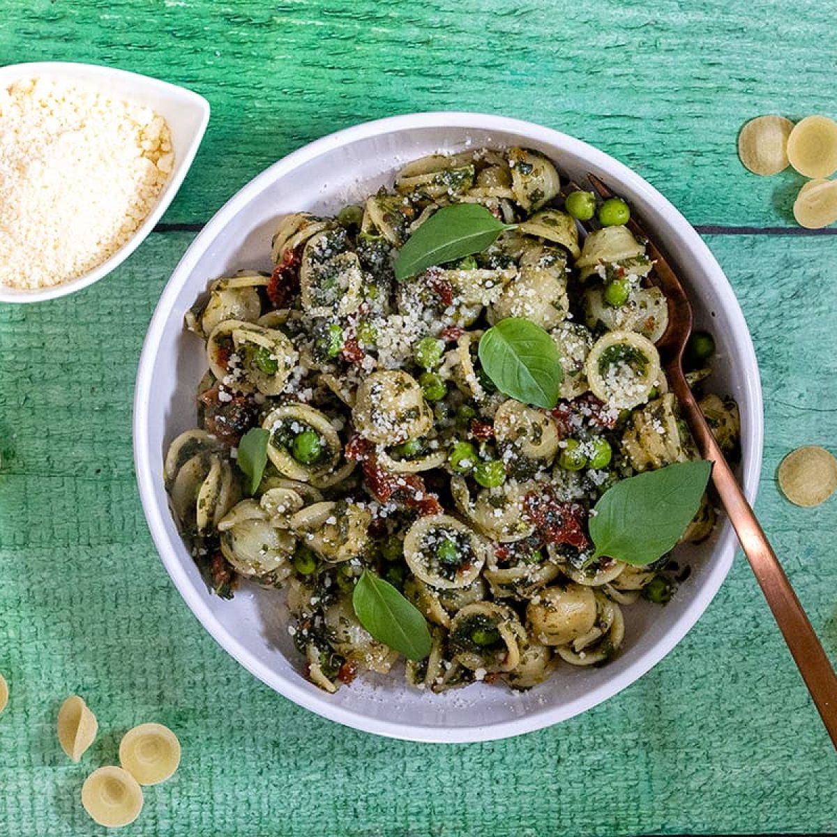 Orecchiette met spinazie en erwtjes - súper lekker en gezond