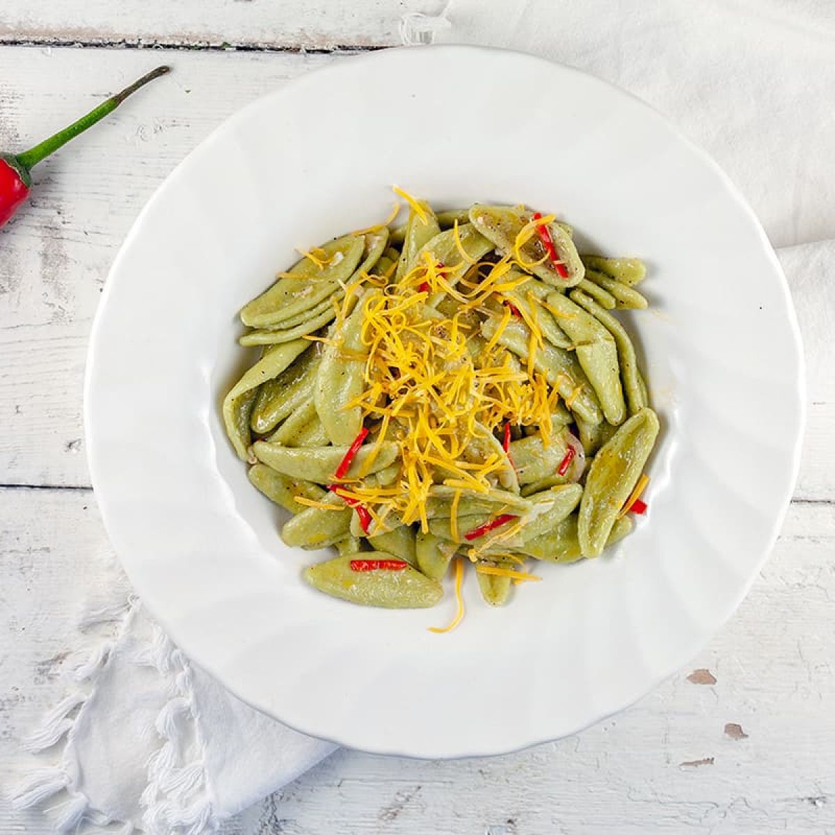 Spinazie pasta met knoflook
