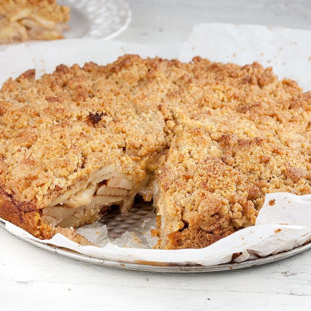 Appelkruimeltaart (lactose en geraffineerde suiker vrij)