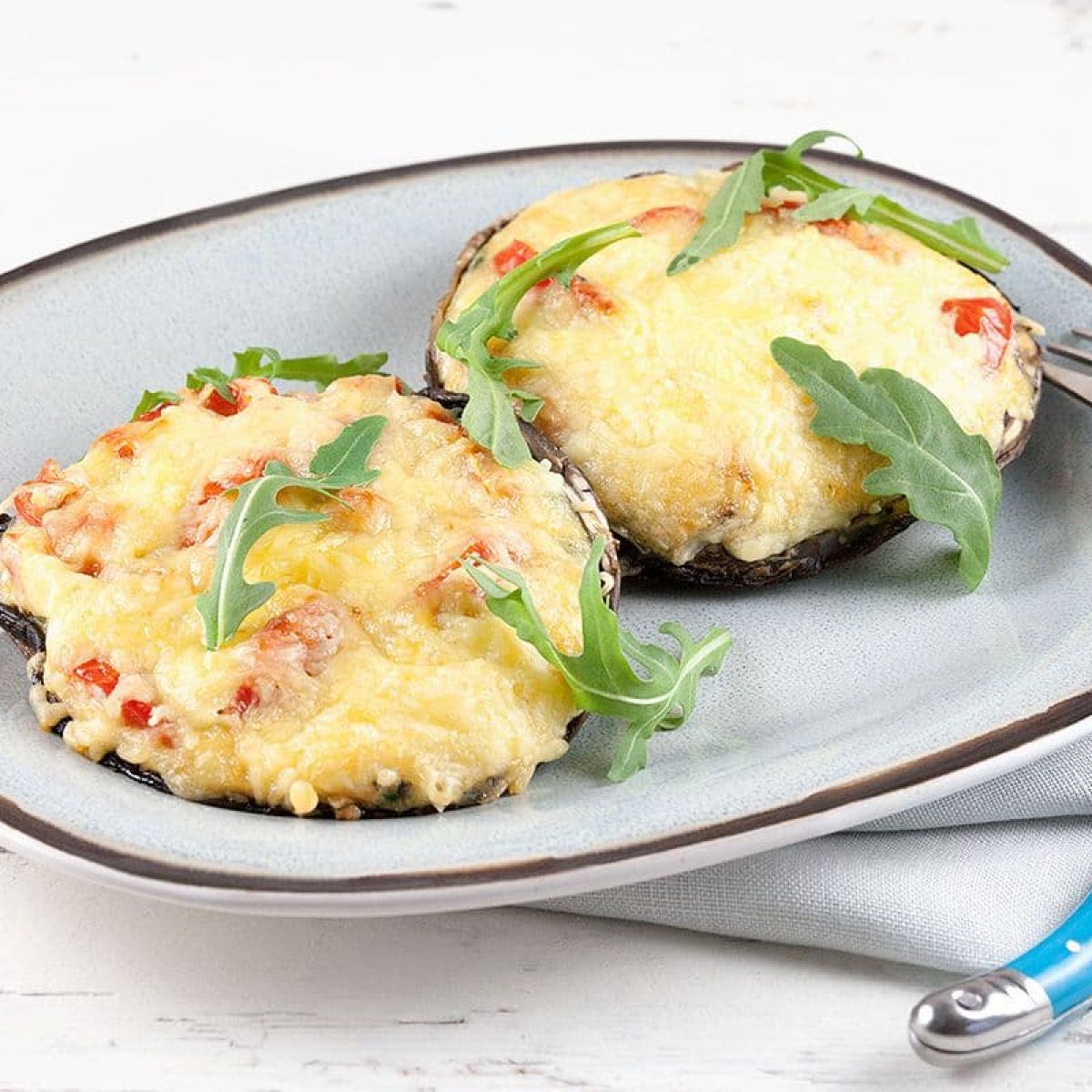 Portobello gevuld met jalapeño en ei