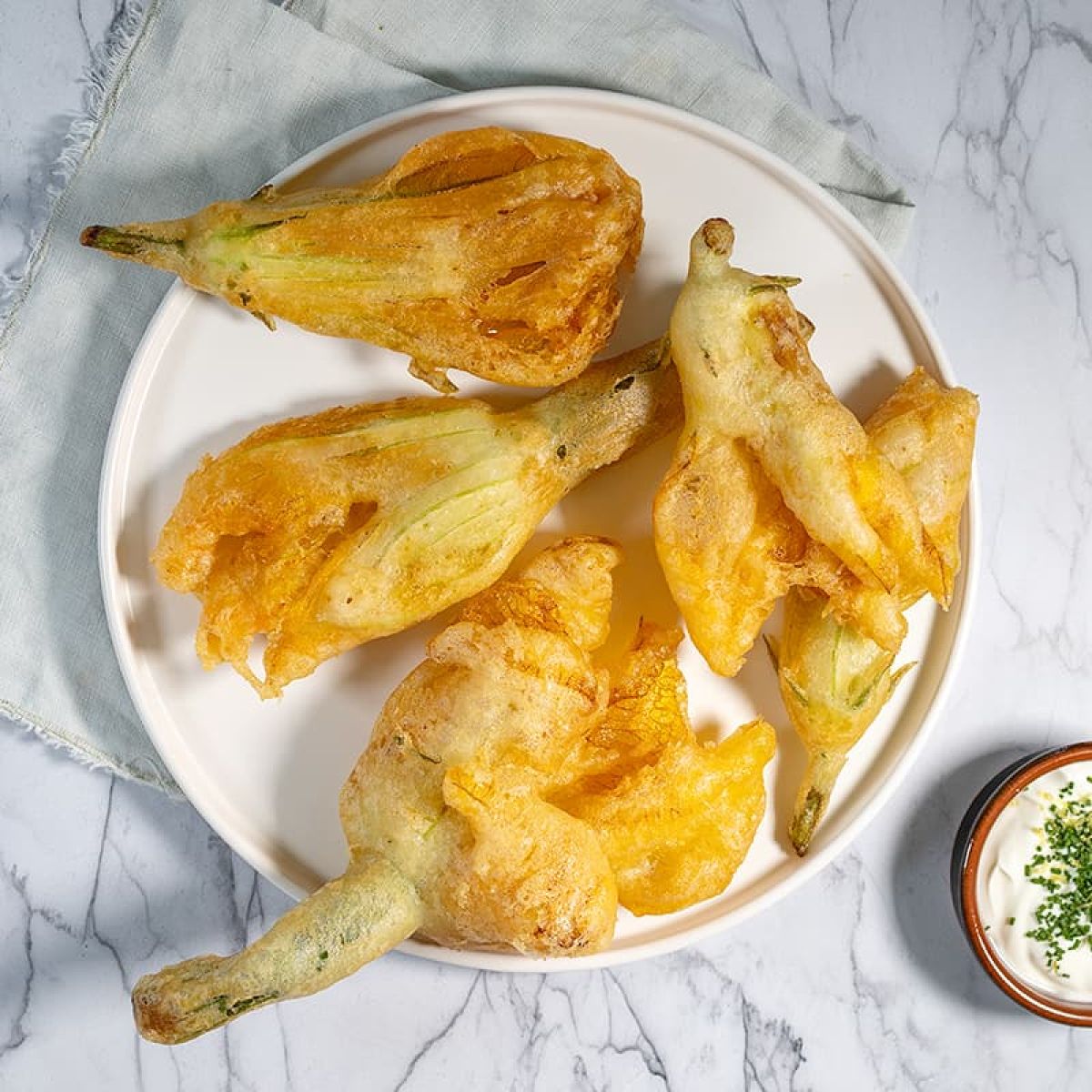 Tempura courgettebloemen