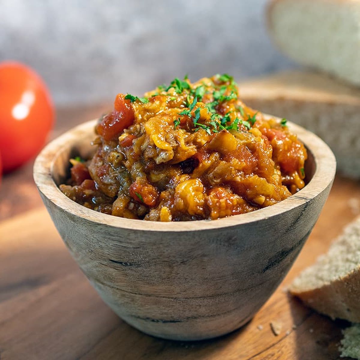 Zaalouk is een Marokkaanse auberginedip met tomaat
