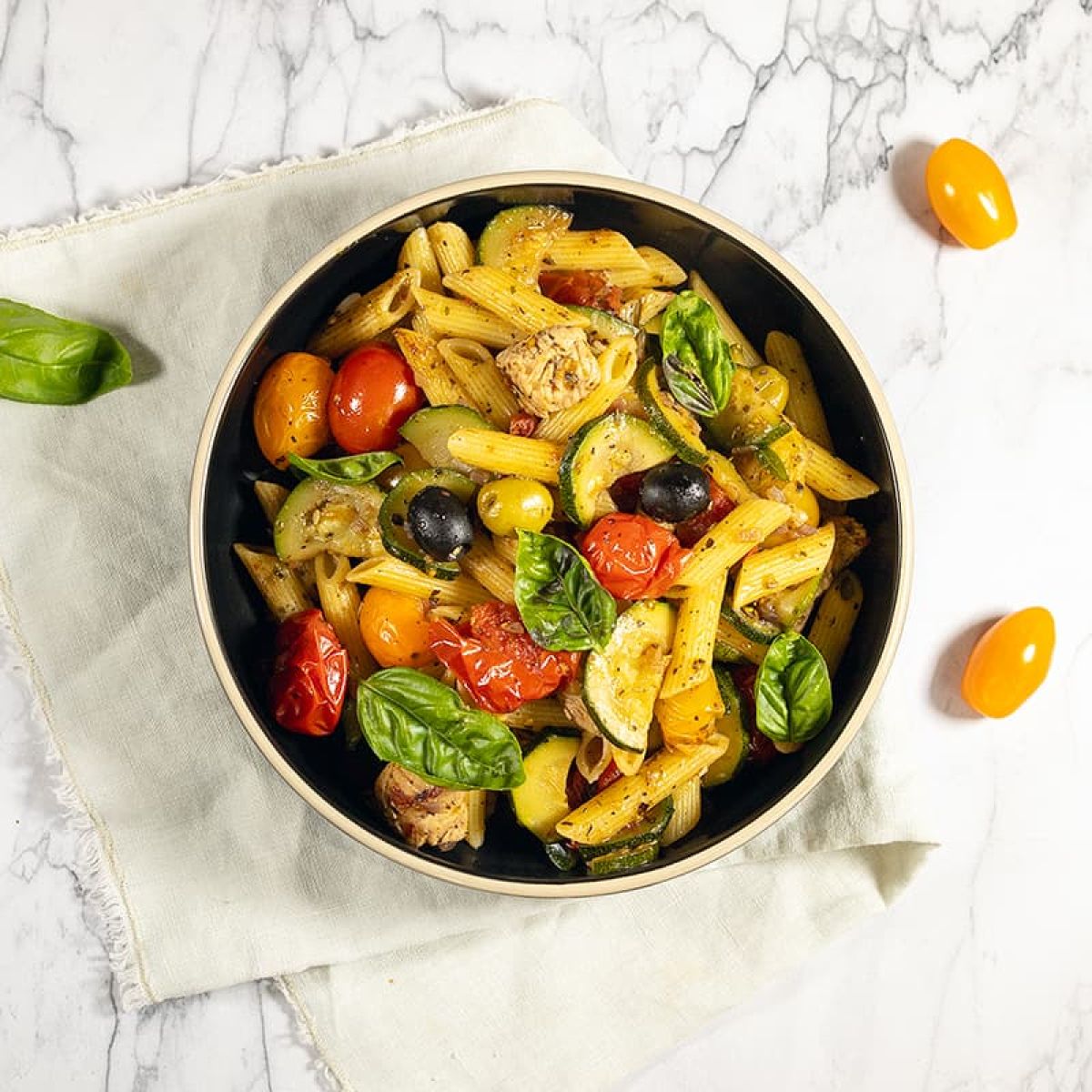 Provençaalse pasta met kalkoen