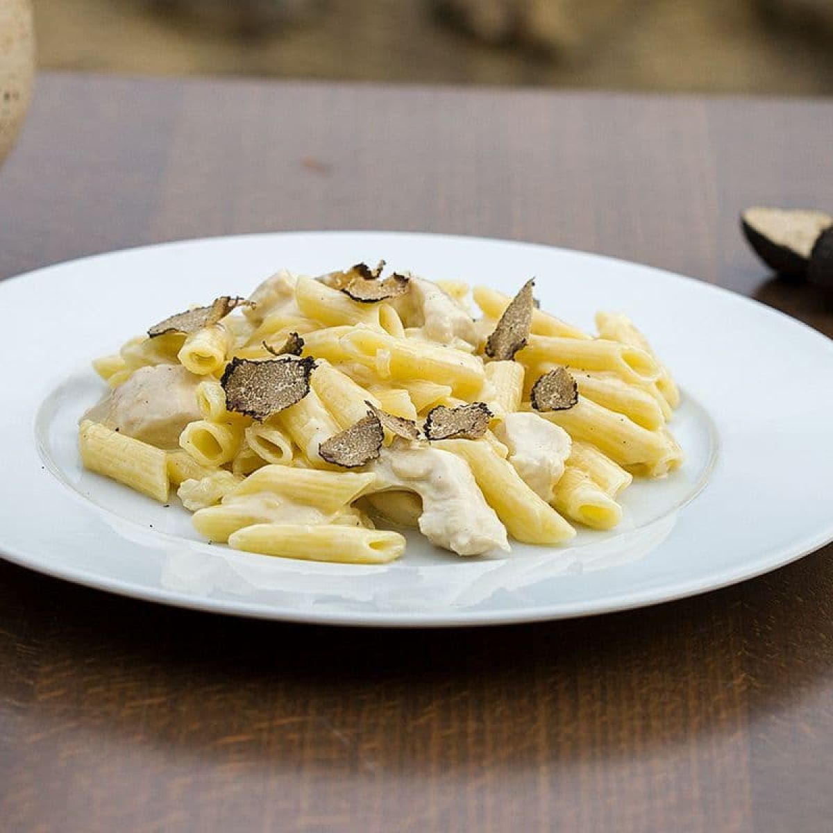 Romige kip pasta met truffel