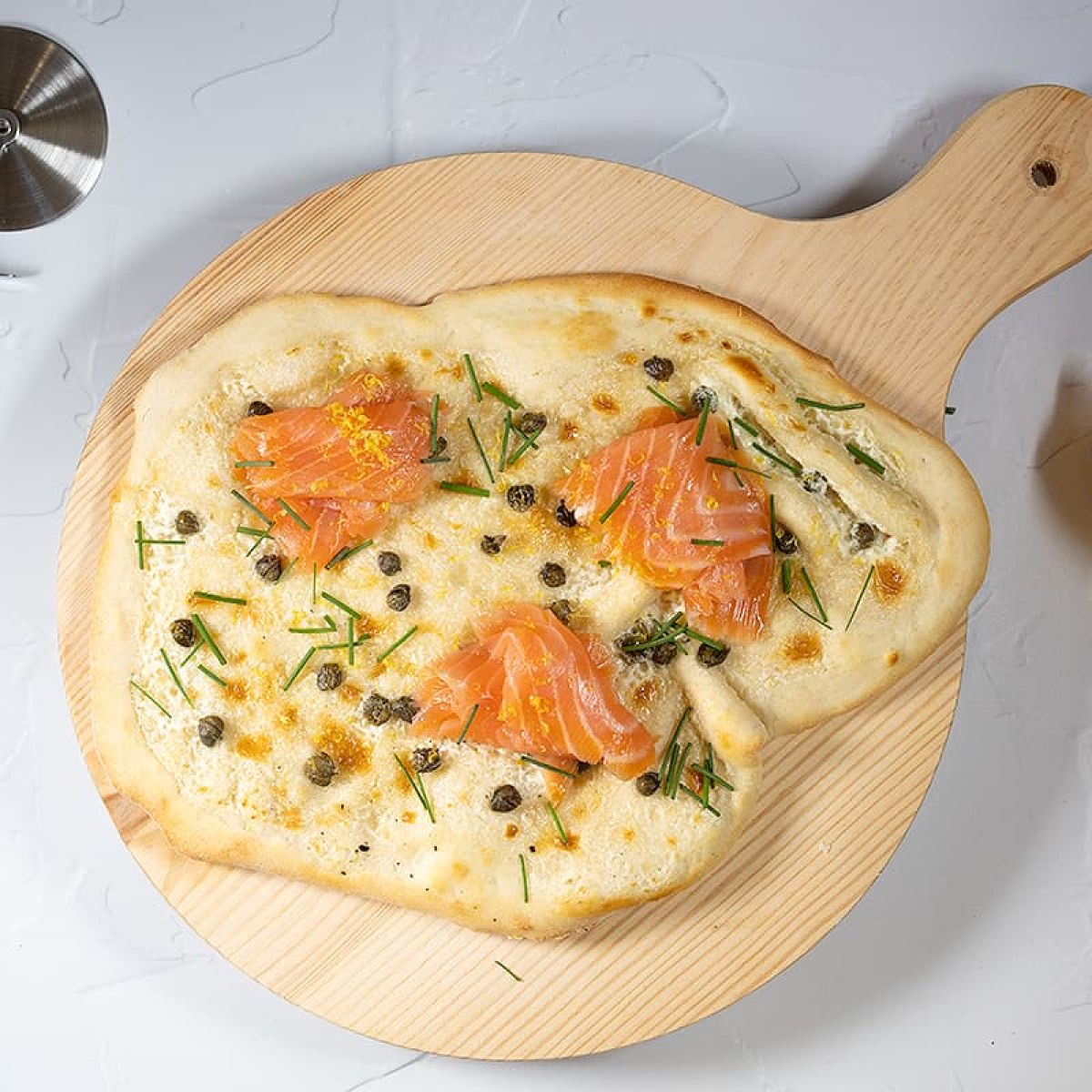 Pizza met zalm
