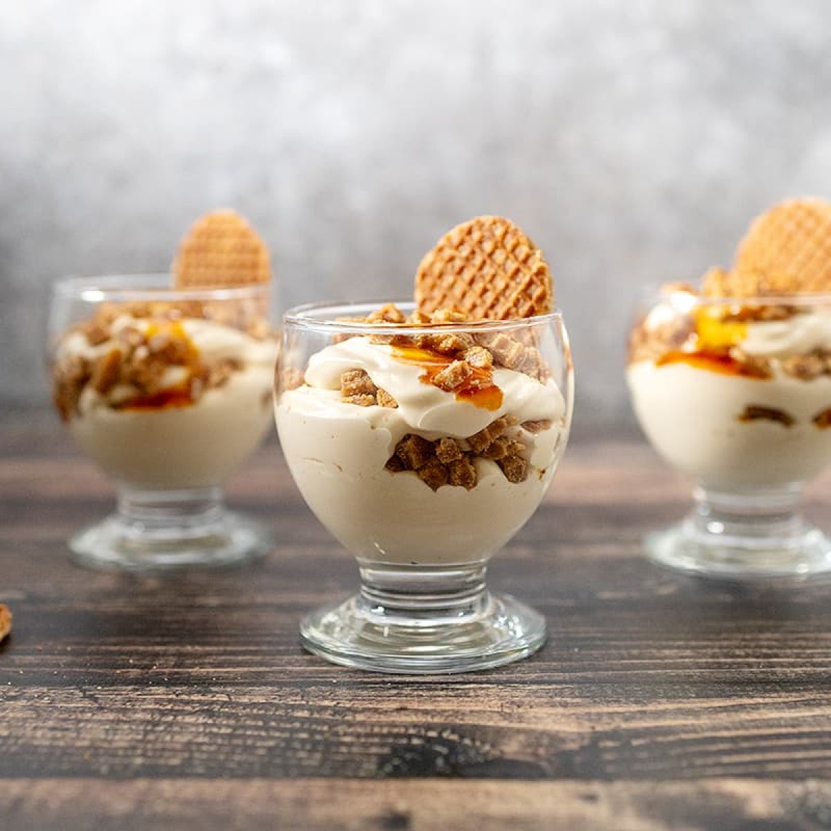 Stroopwafel toetje - met roomkaas en karamel