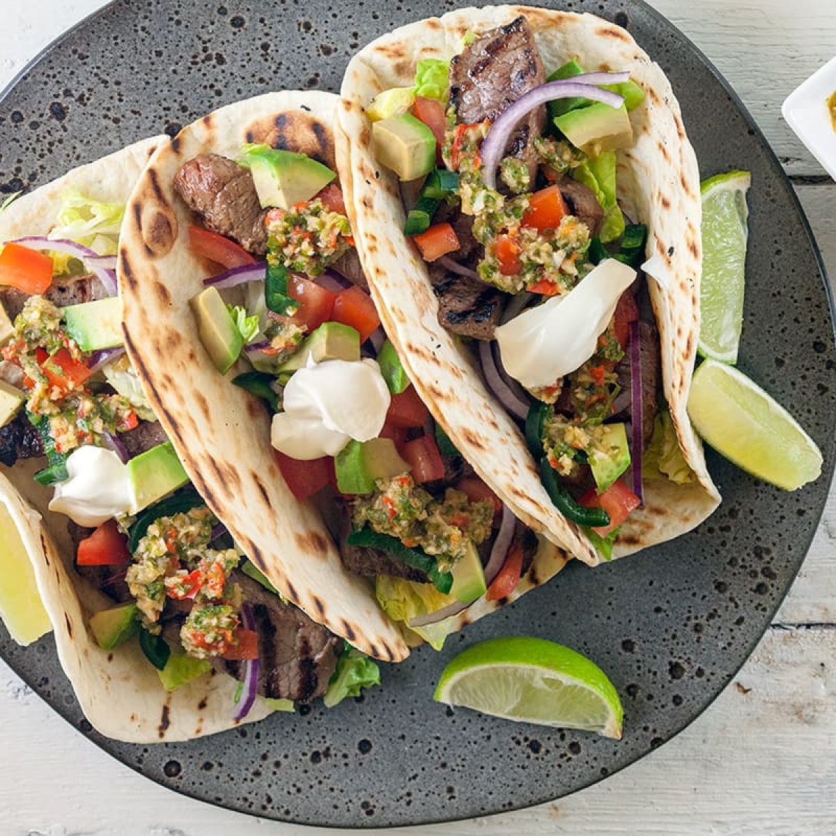 Chimichurri biefstuk taco's