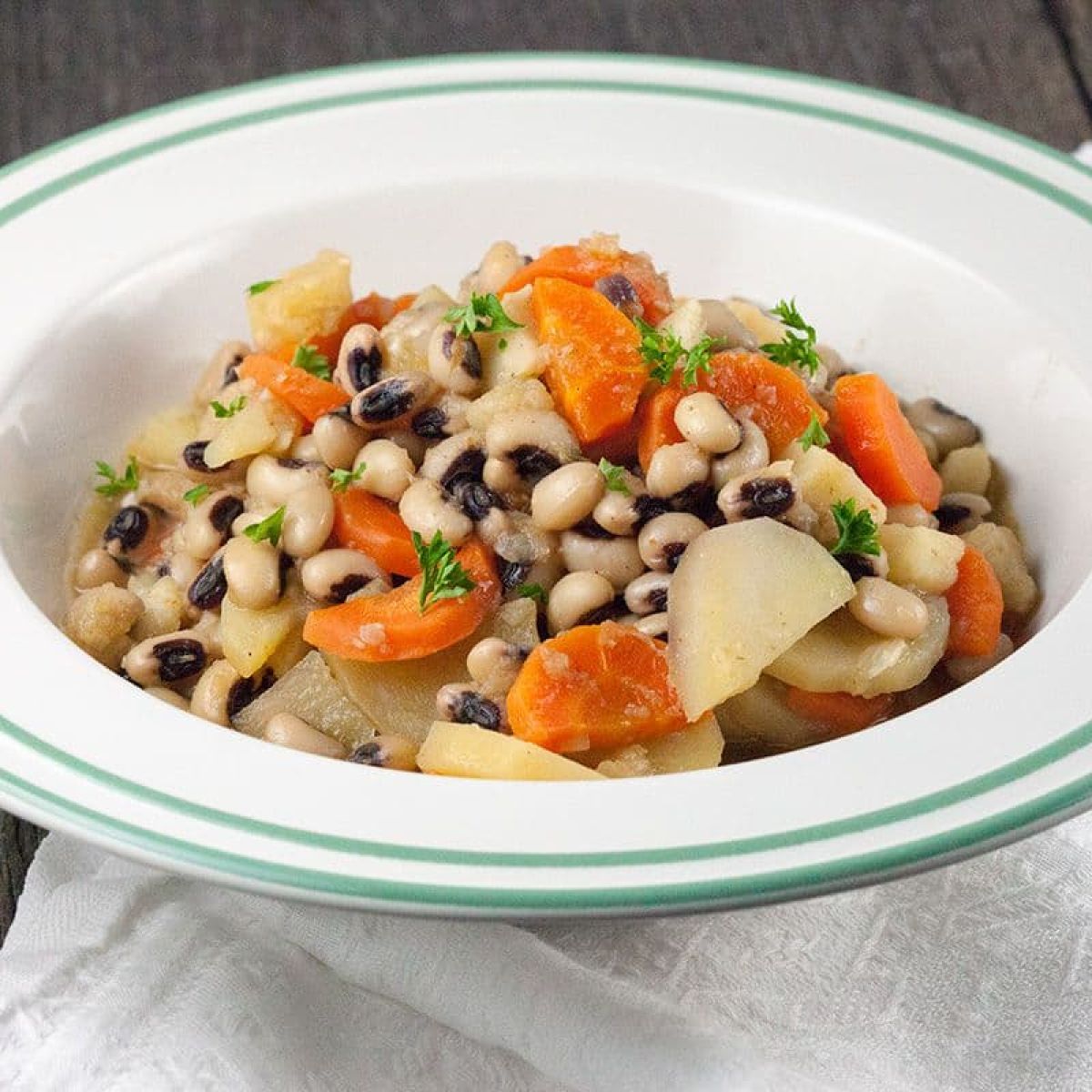 Vegetarische zwarte bonen stoofpot