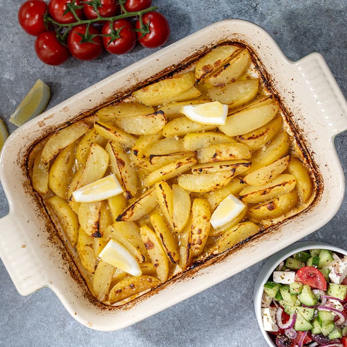 Griekse citroen aardappelen uit de oven - Patates Lemonates