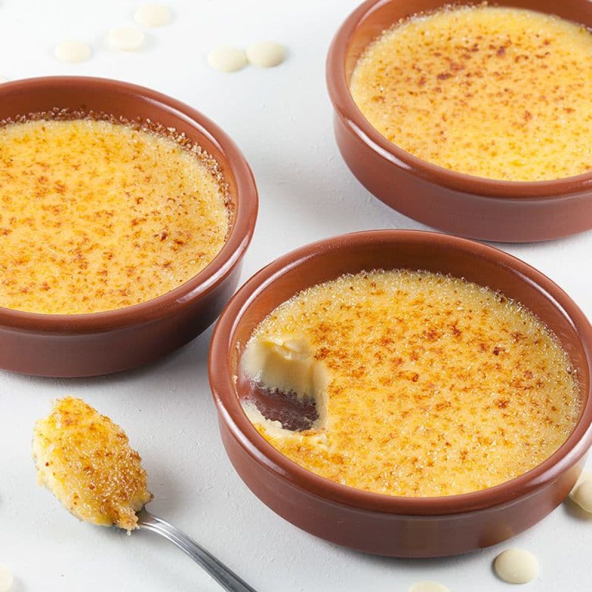 Witte chocolade crème brûlée