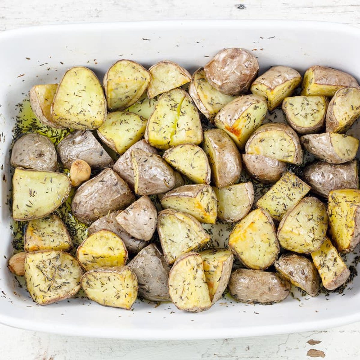 Geroosterde Roseval aardappelen met knoflook
