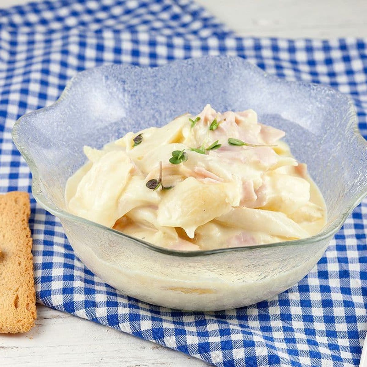 Witte asperge met ham spread