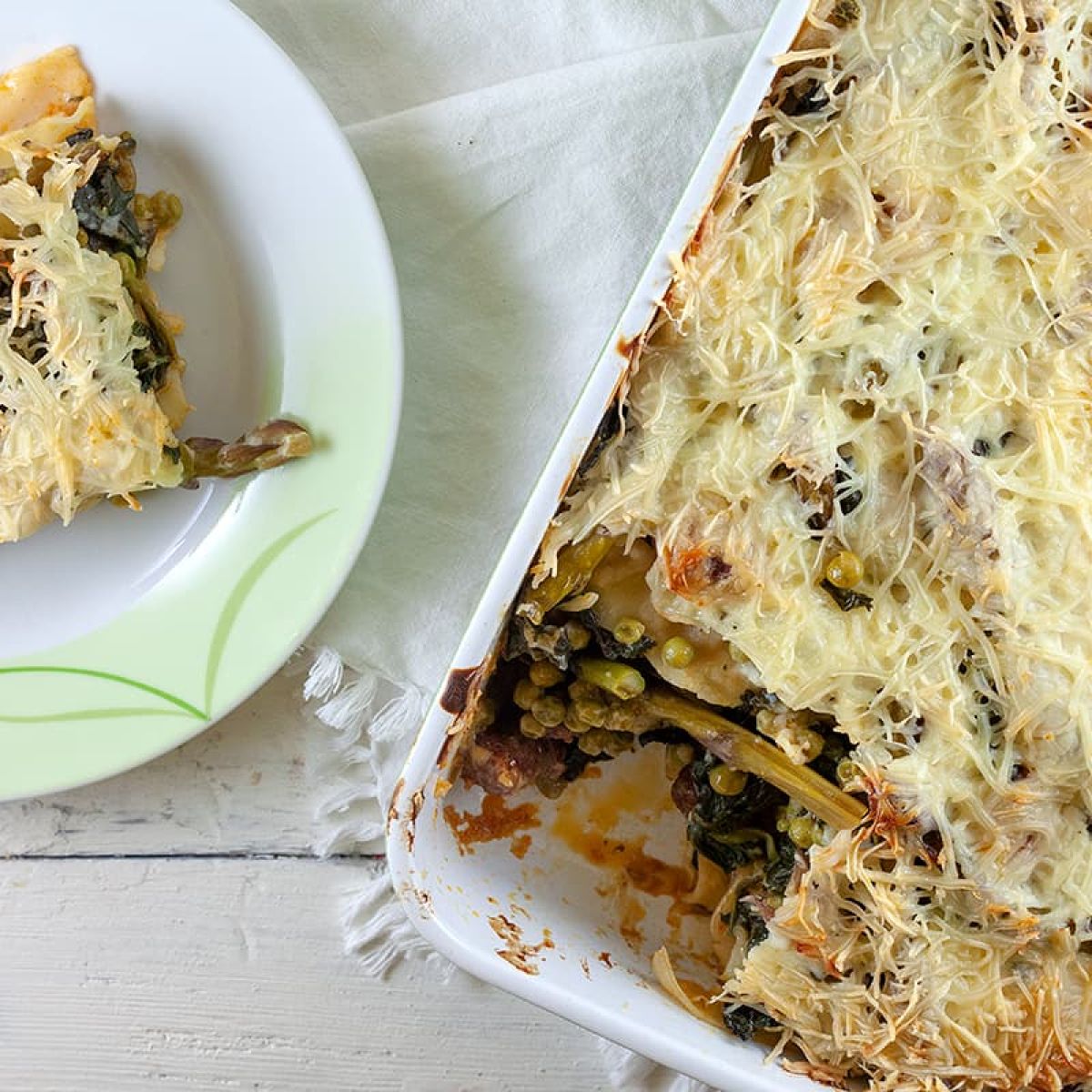 Lente lasagne met groene asperges