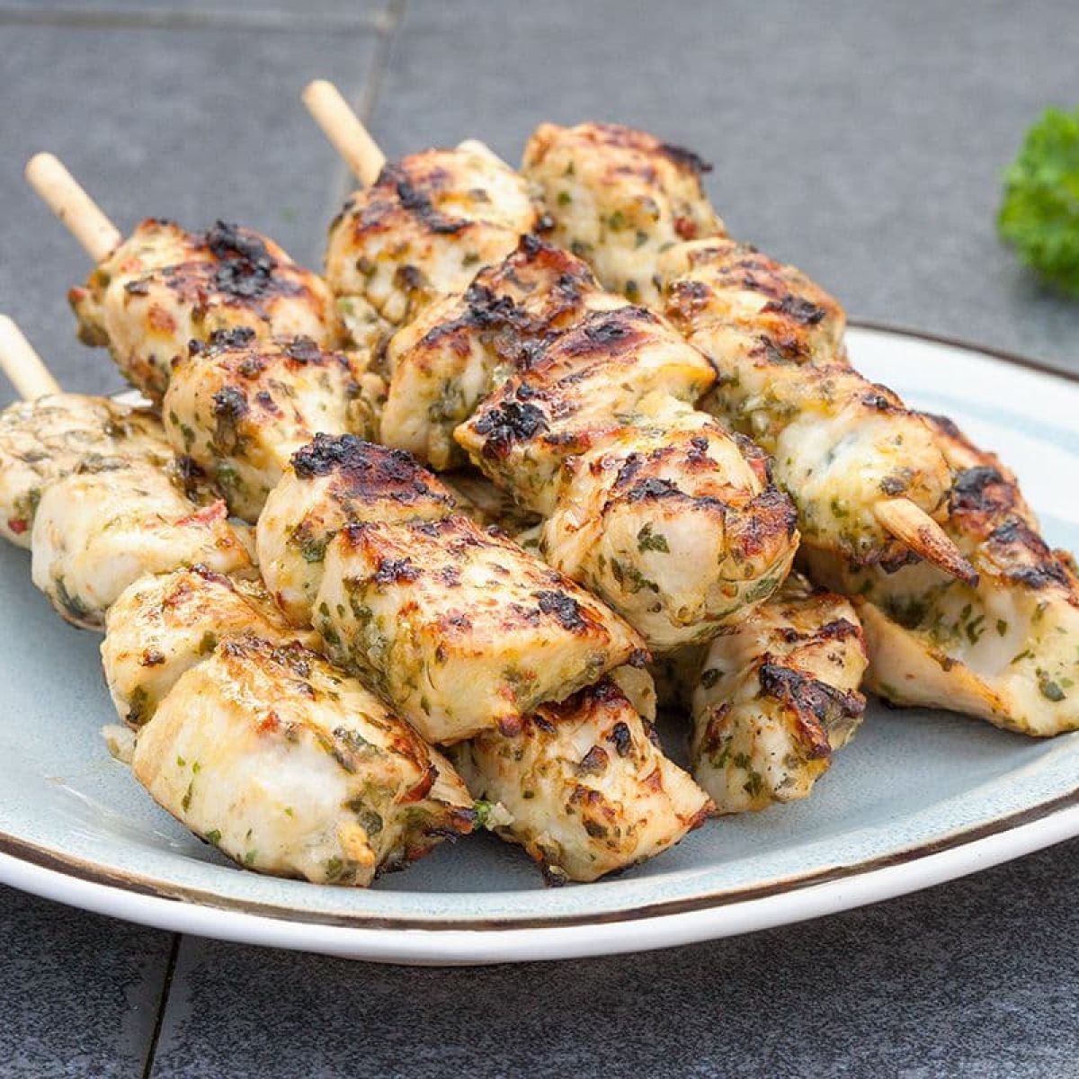 Chimichurri bbq kipspiesen