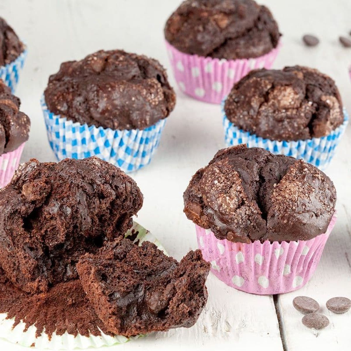 Pure chocolade muffins