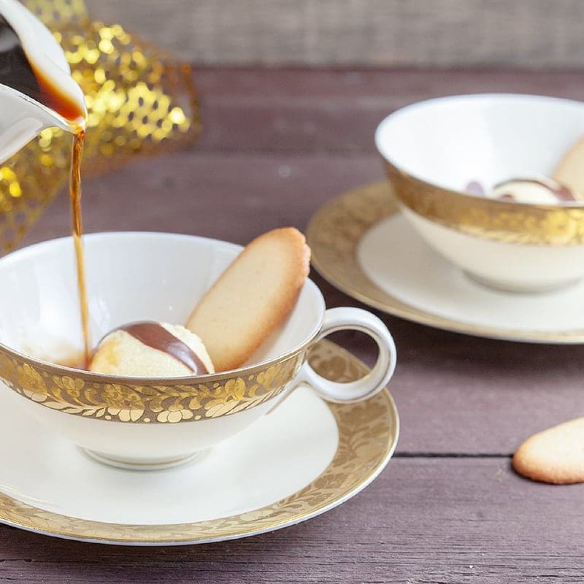 Affogato met chocoladesaus