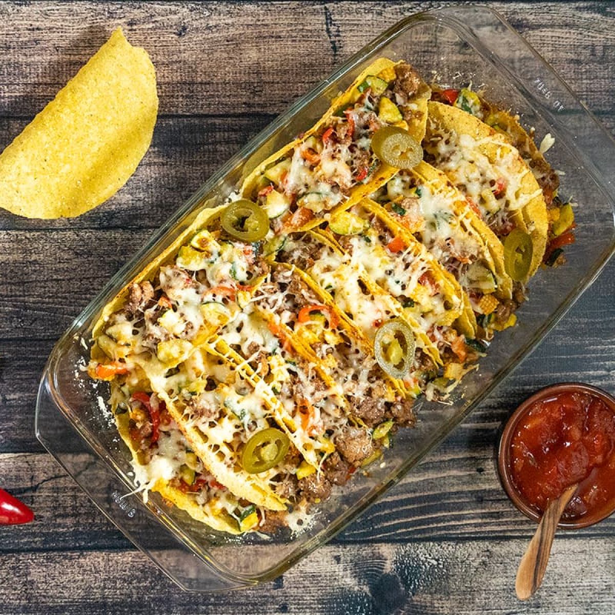 Taco's met gehakt uit de oven