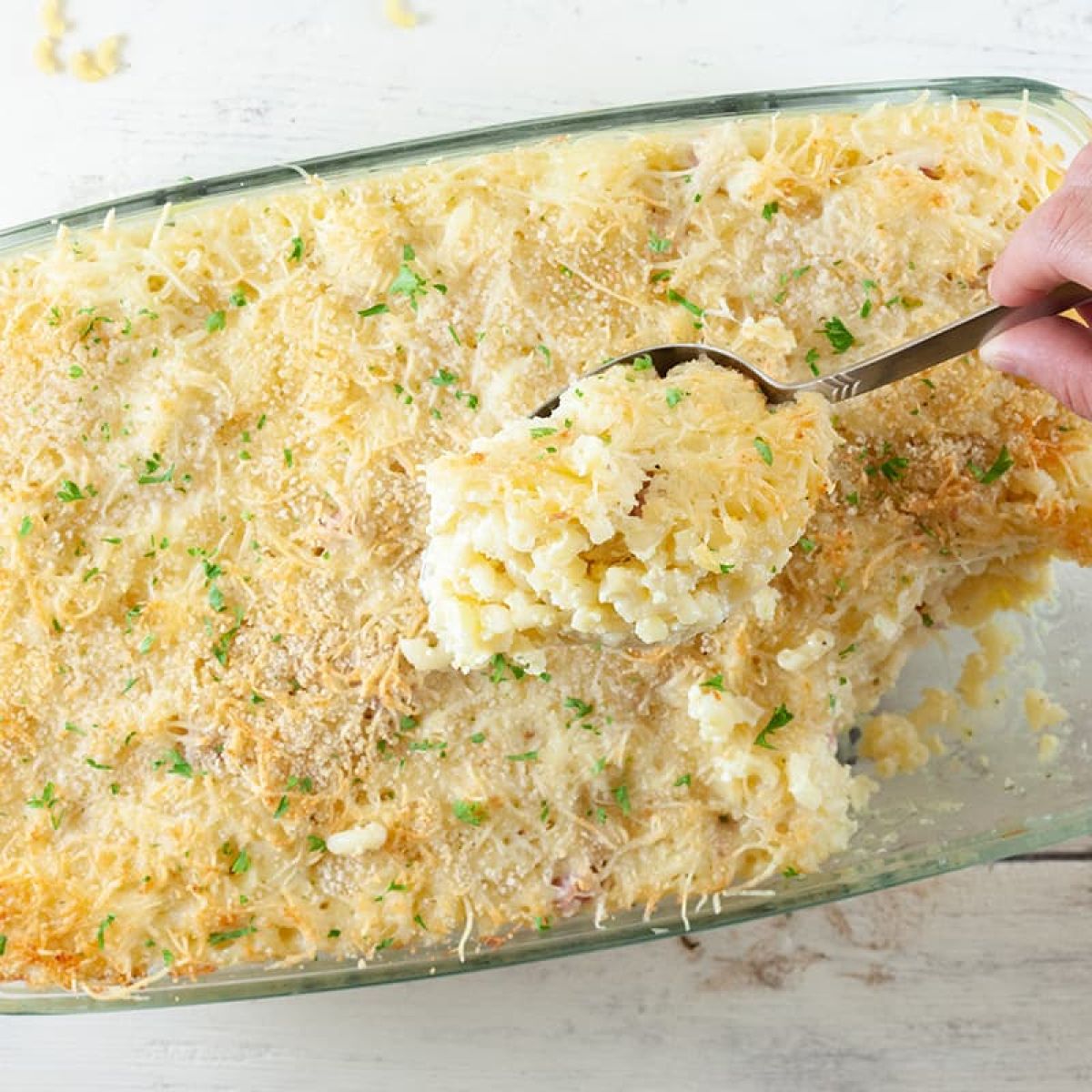 Macaroni boursin gratin