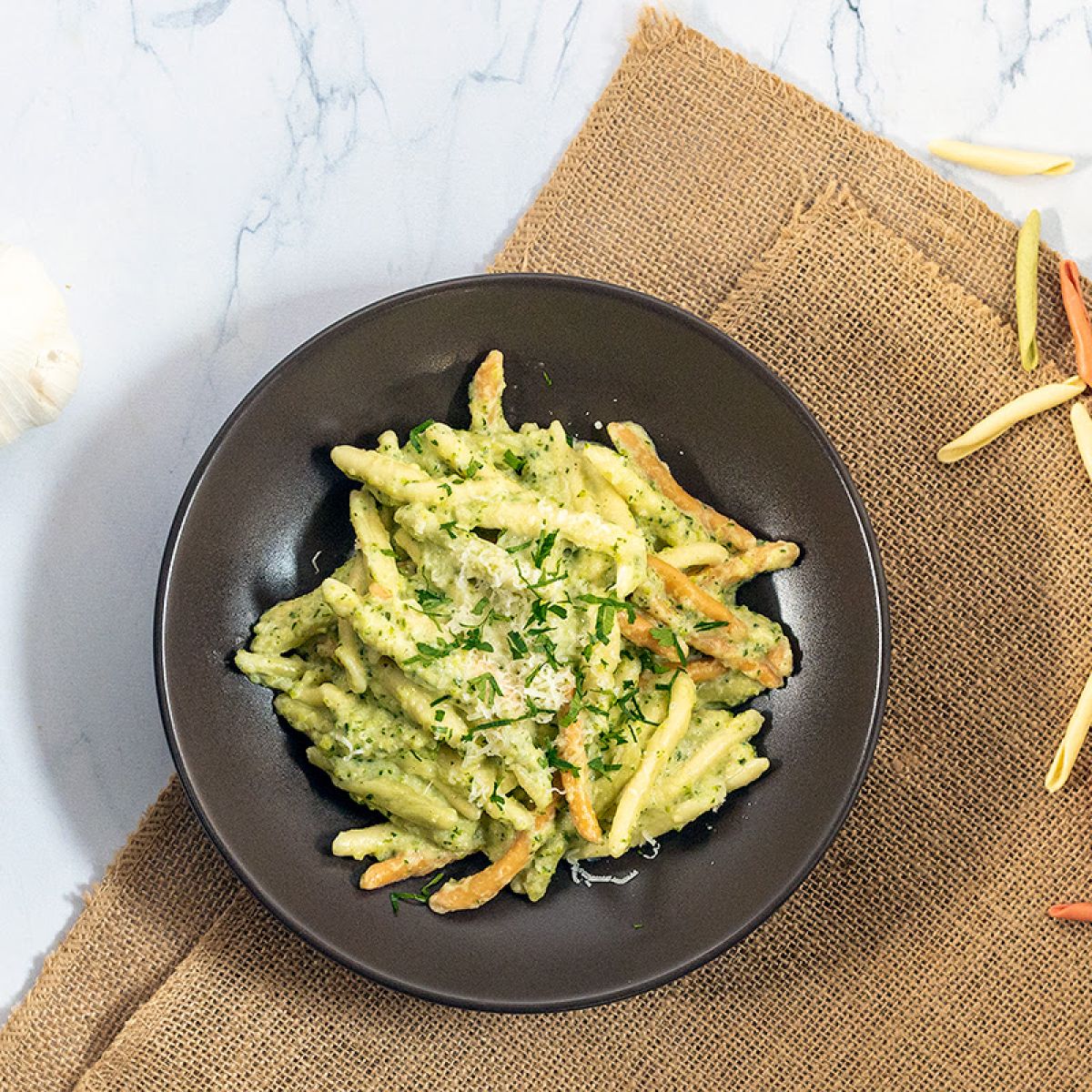 Pasta met courgette roomsaus