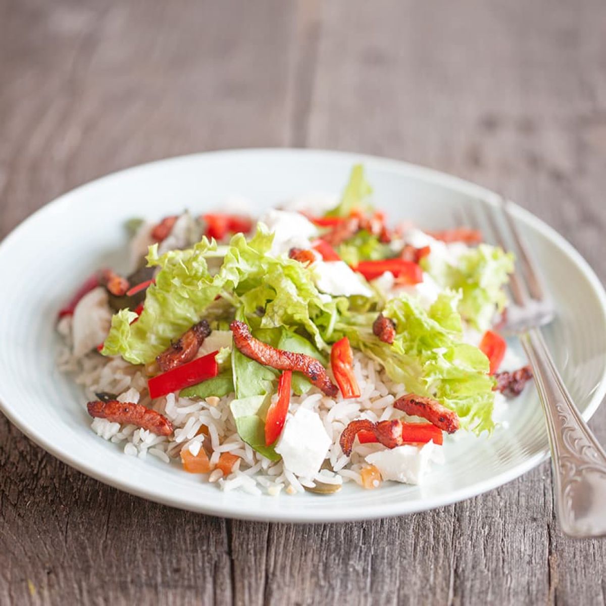Notenrijstsalade met geitenkaas