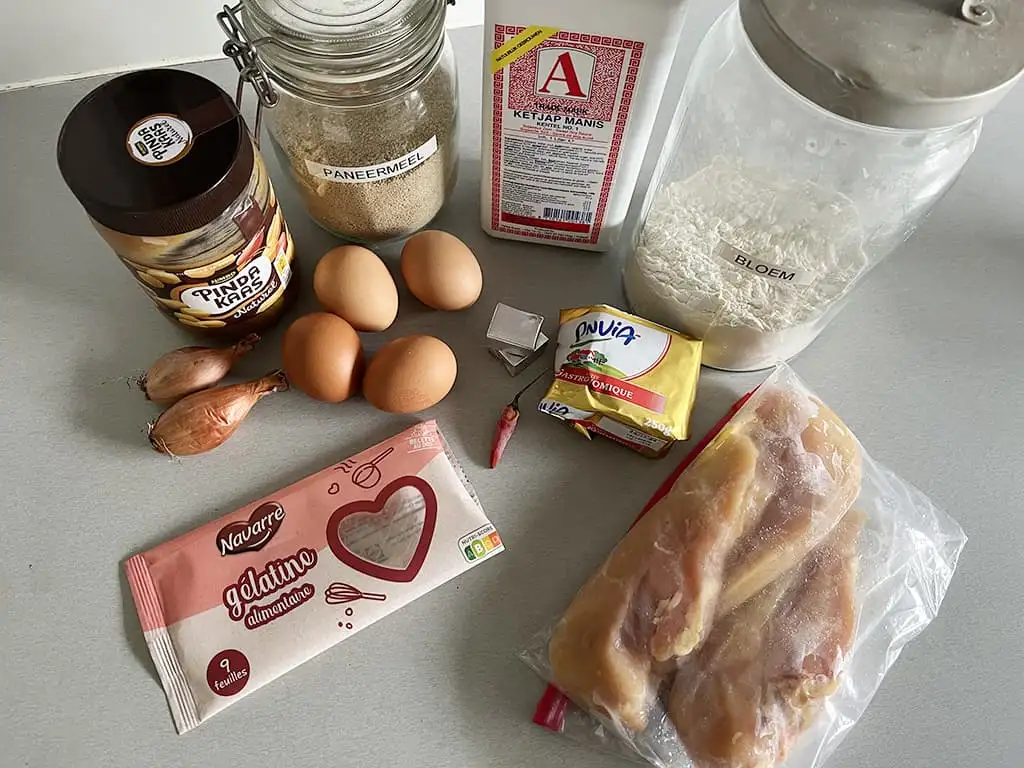 Zelf satékroketten maken ingrediënten