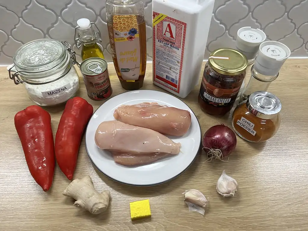 Hete kip ingrediënten