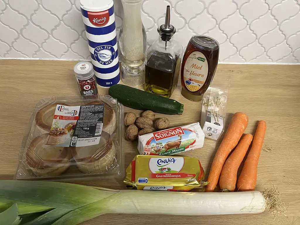 Vegetarische kerst pasteitjes met prei en geitenkaas ingrediënten