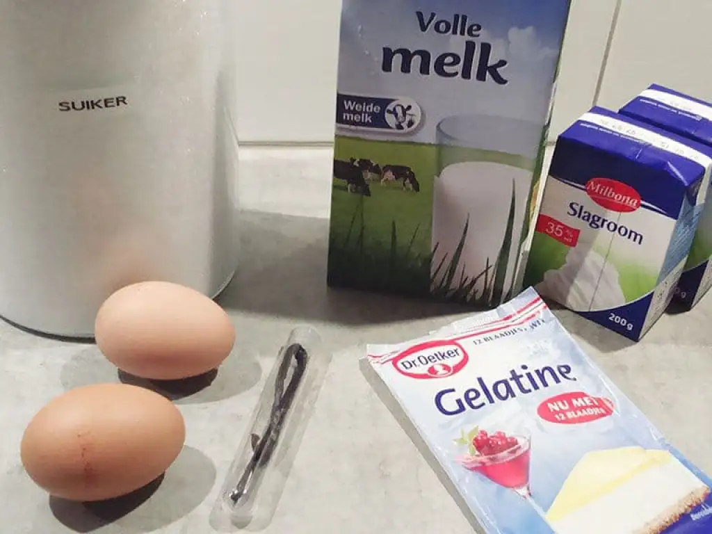 Klassieke Franse bavarois ingrediënten