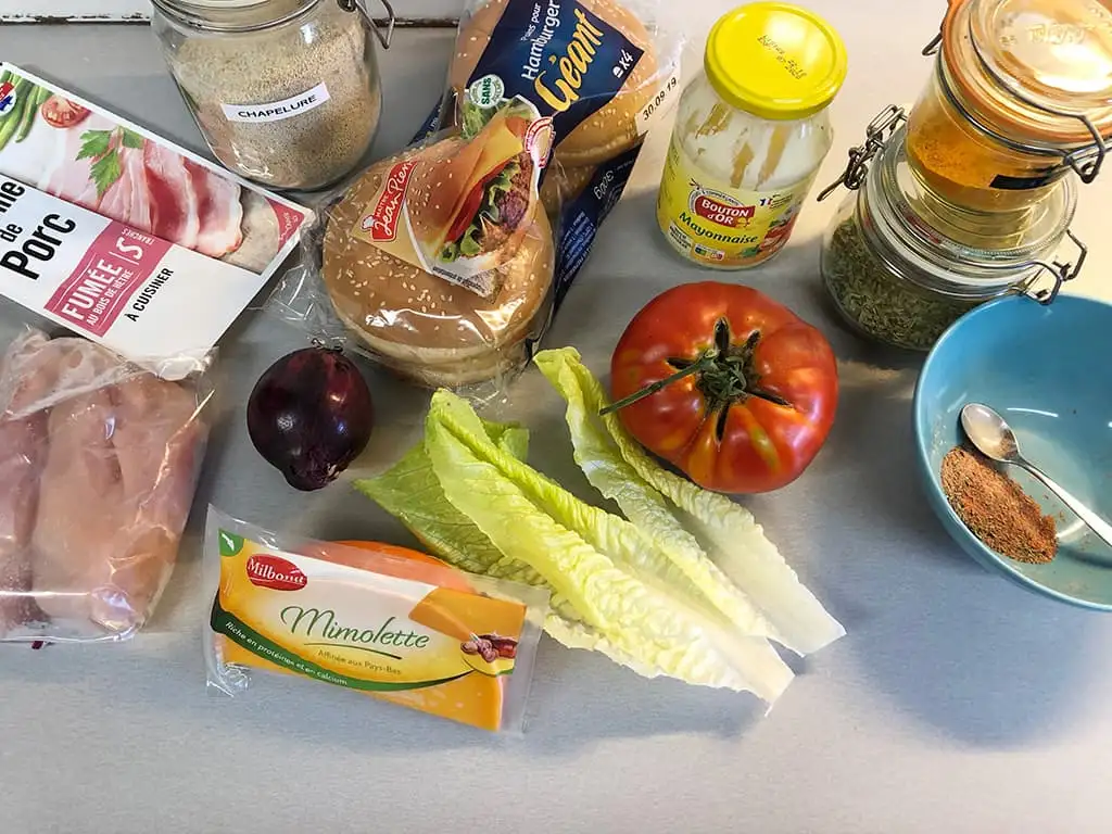 Kipburgers ingrediënten