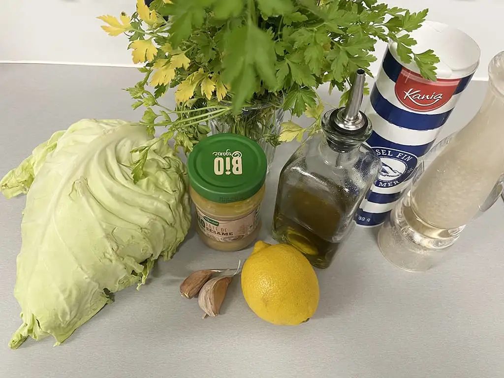 Gebakken spitskool met tahinisaus ingrediënten
