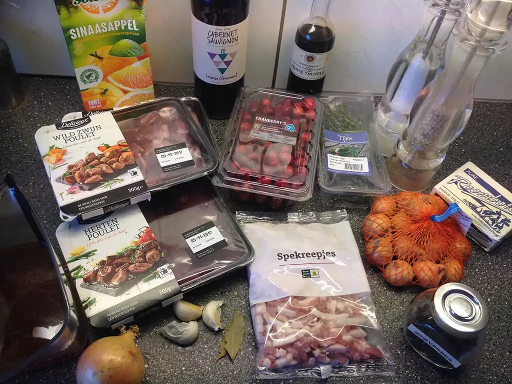 Wild ragout ingrediënten
