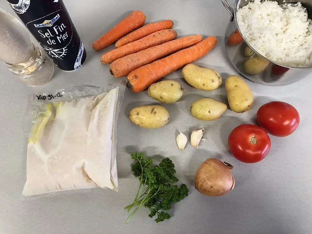 Aardappel rijstsoep ingrediënten