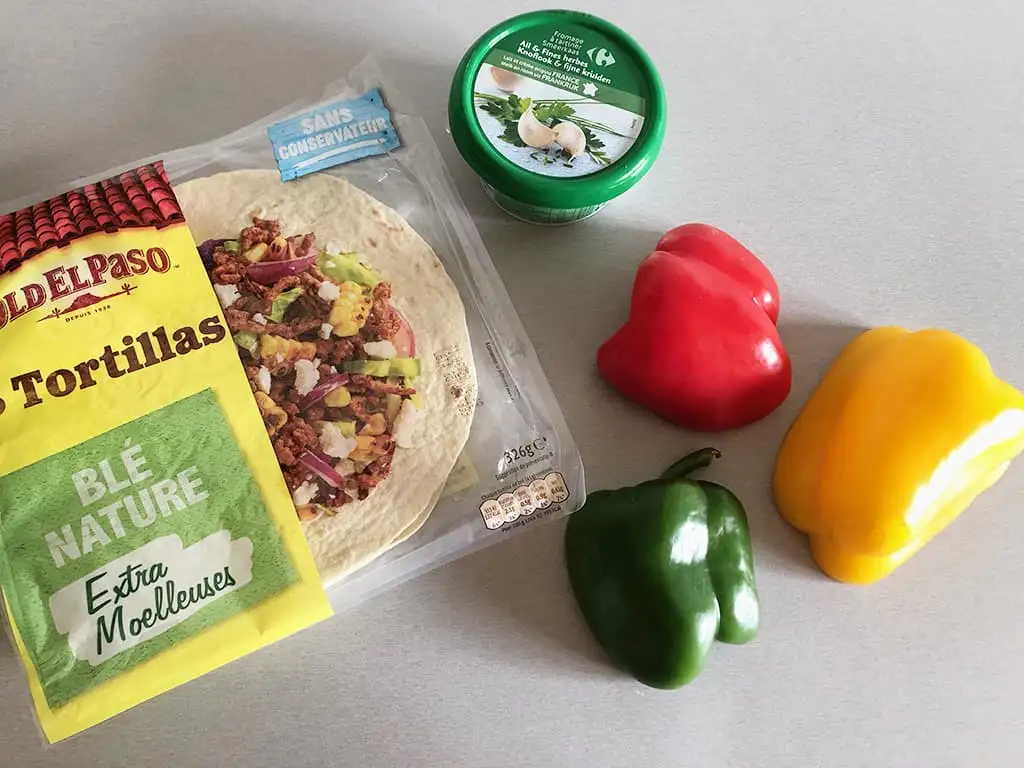 Carnaval tortilla hapjes ingrediënten