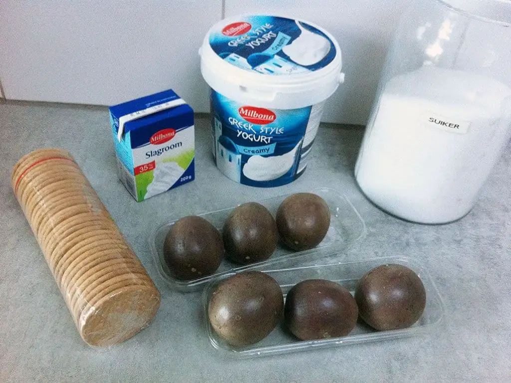 Passievrucht en Griekse yoghurt mousse ingrediënten