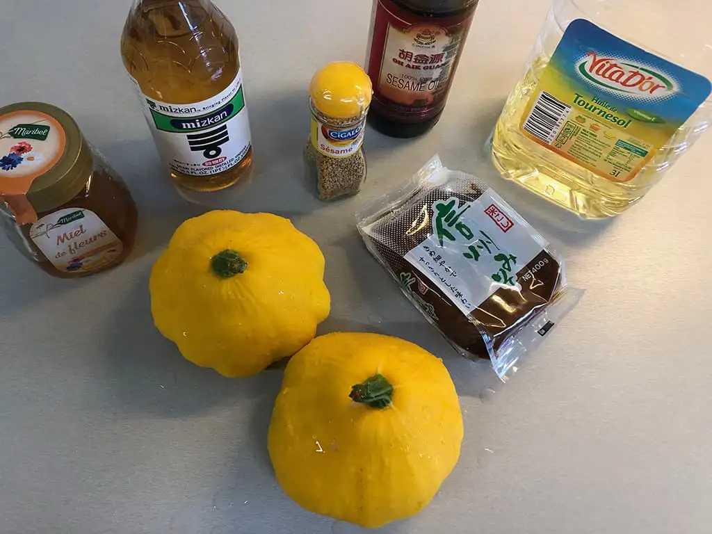 Geroosterde miso pompoen ingrediënten