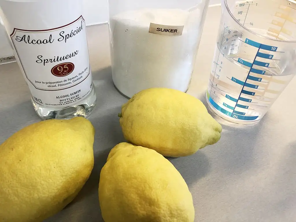 Zelf limoncello maken ingrediënten