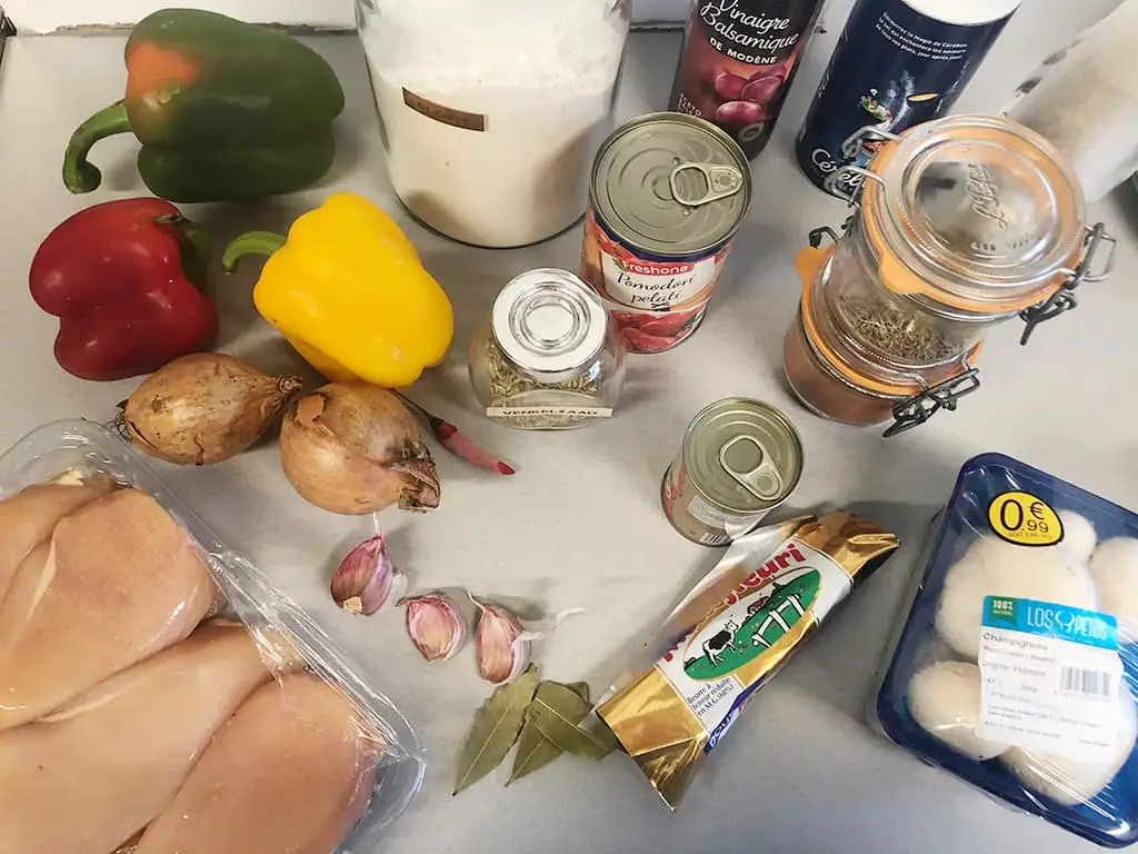 Kip goulash ingrediënten
