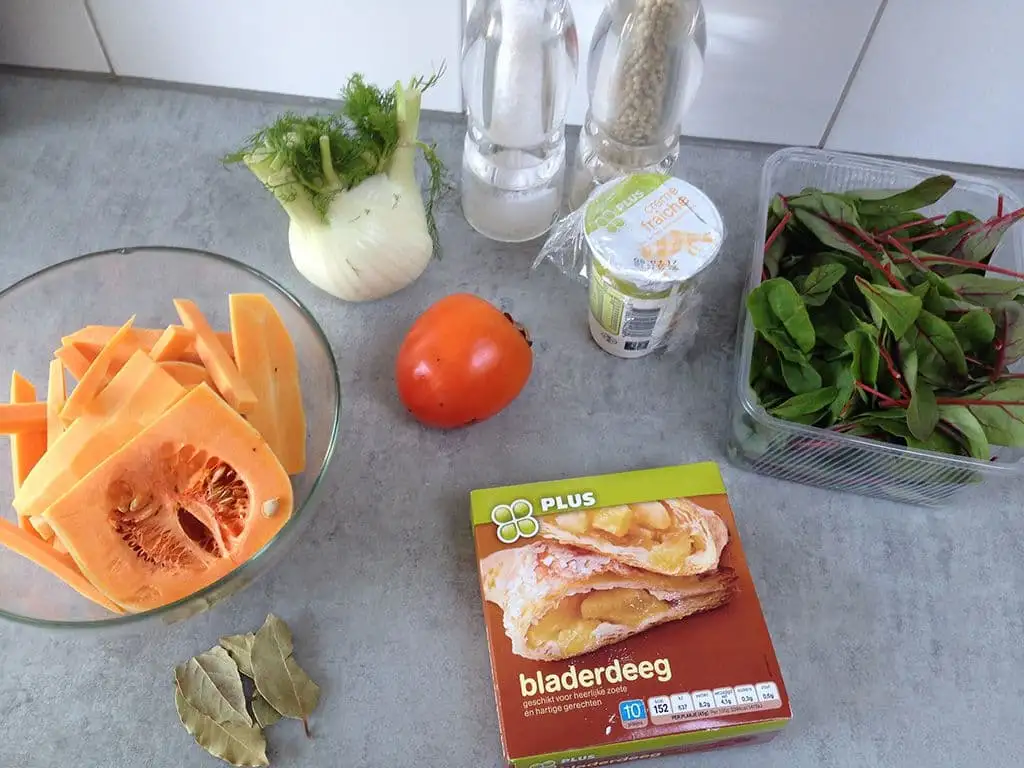 Pompoen en venkel plaattaart ingrediënten