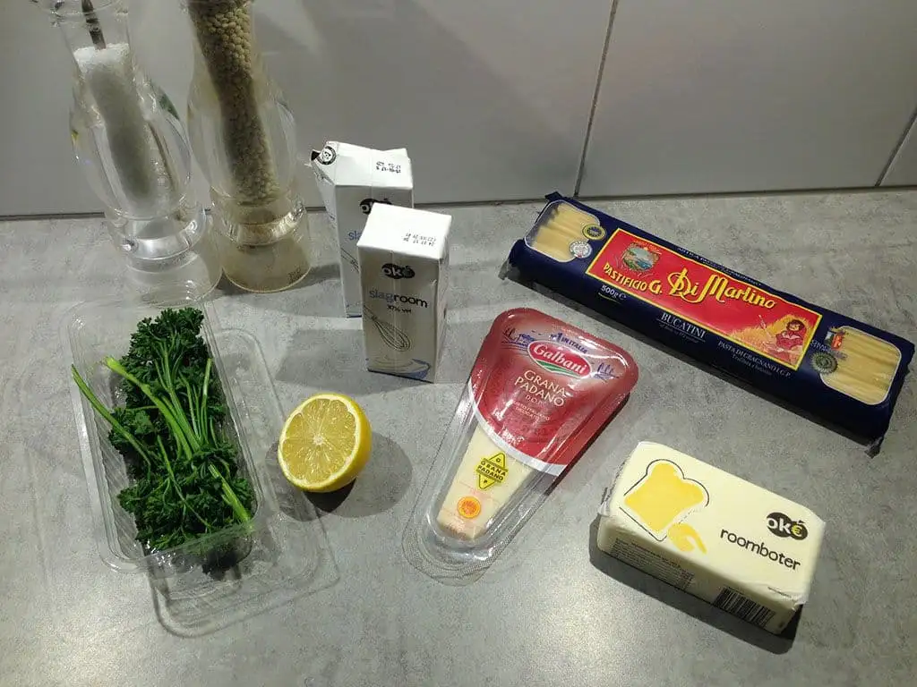 Pasta alfredo ingrediënten