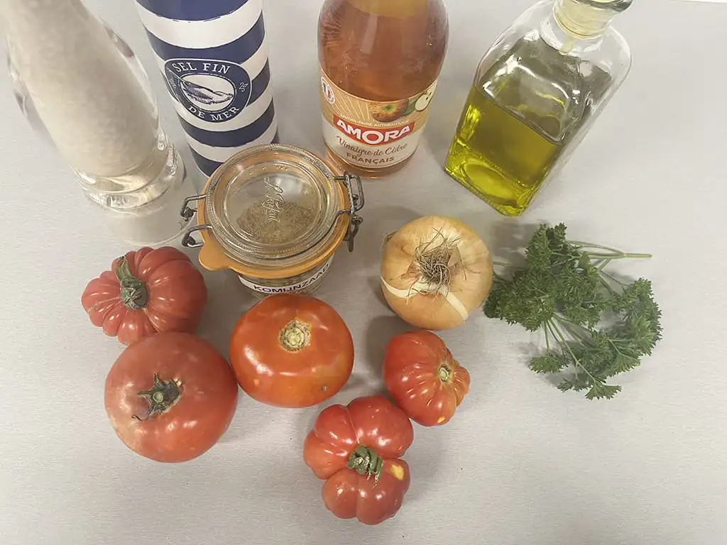 Marokkaanse tomatensalade ingrediënten