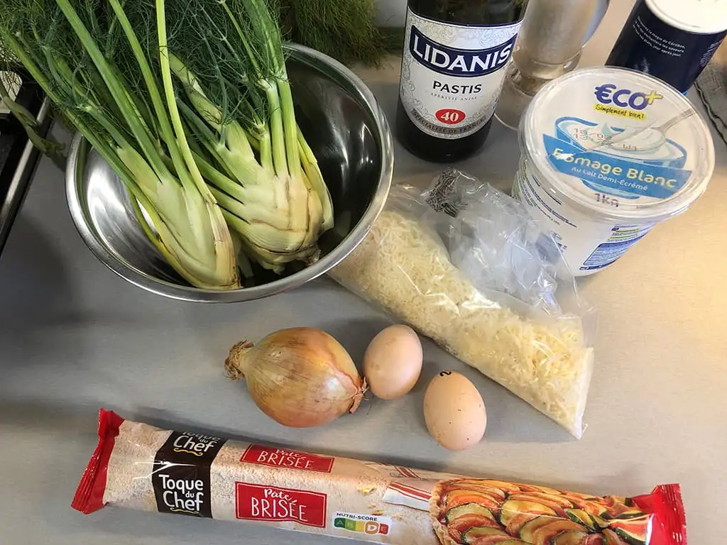 Venkelquiche ingrediënten