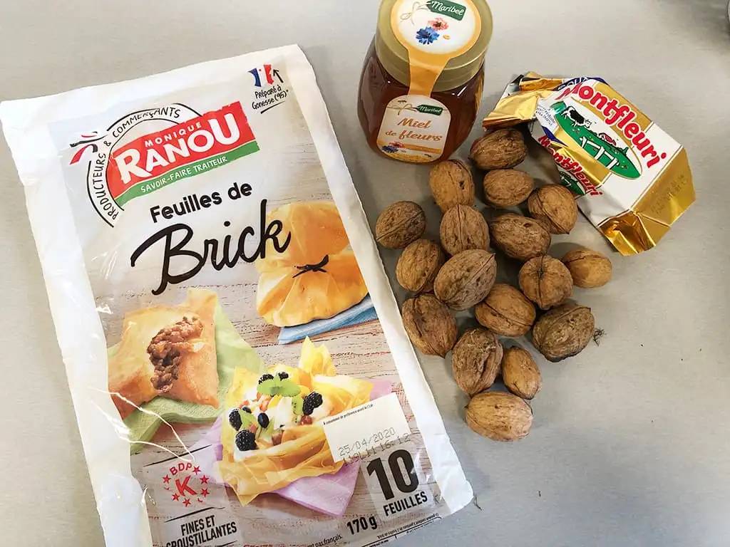 Filodeegrolletjes met walnoot ingrediënten