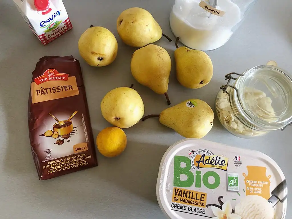 Poire Belle-Hélène ingrediënten