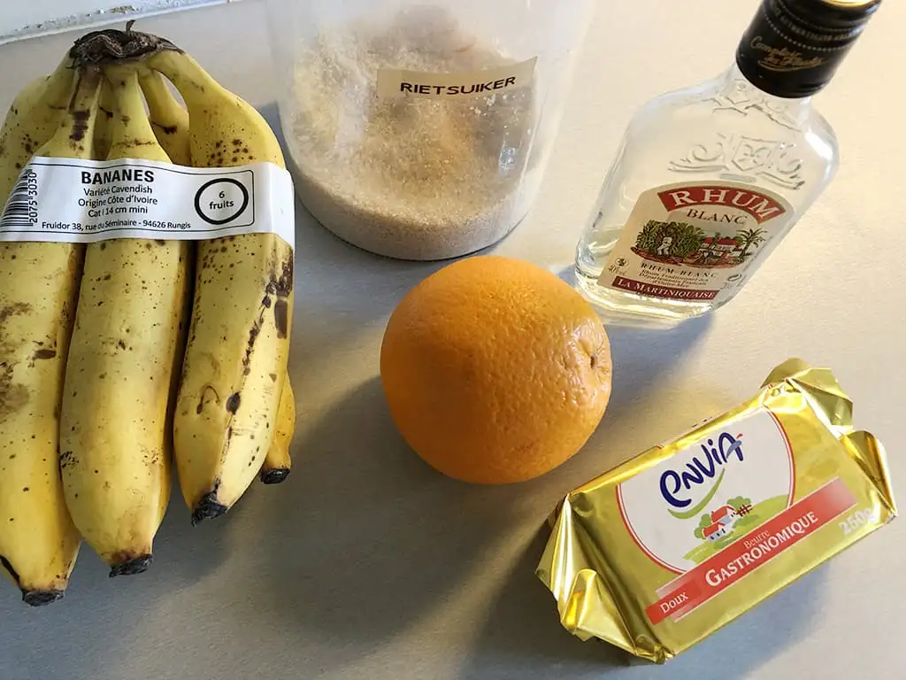 Geflambeerde bananen ingrediënten
