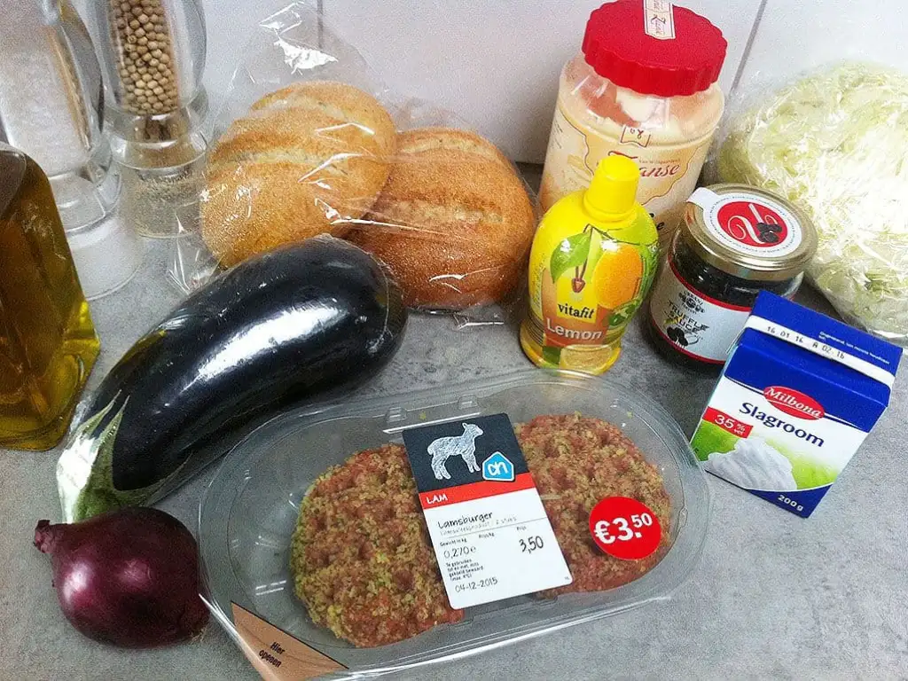 Lamsburger met truffelmayonaise ingrediënten