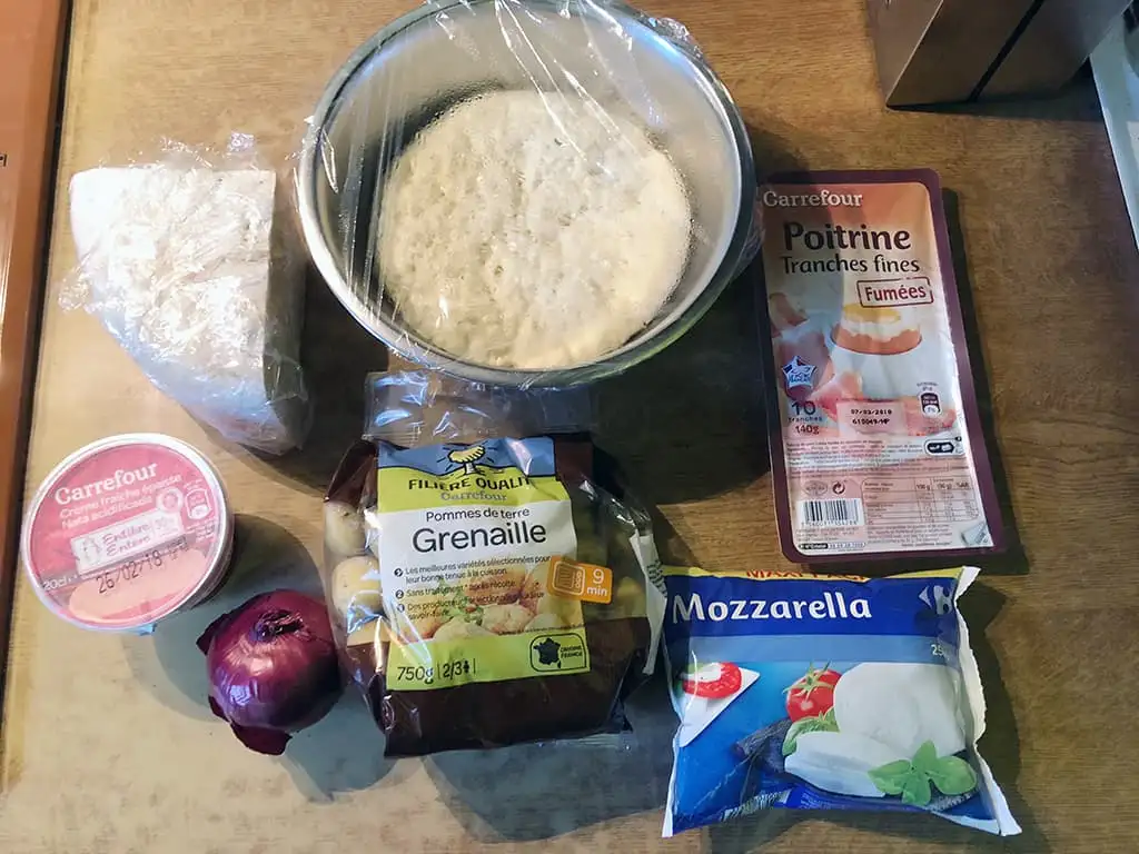 Raclette pizza ingrediënten